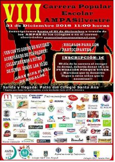 Cartel de la VIII Carrera Escolar AMPA Silvestre, en apoyo
