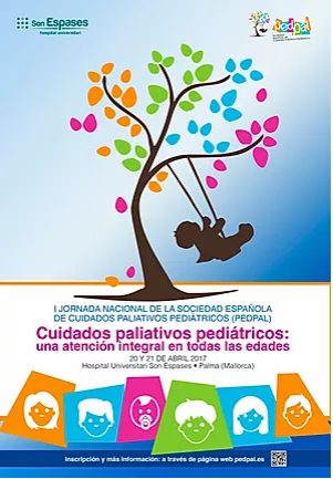 Cartel de jornada de , con ; ilustraciones infantiles y detalles del evento