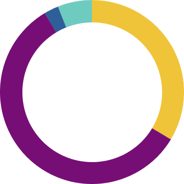 Gráfico circular de la muestra, con colores diversos y sin cifras, la distribución en cuidados pediátricos