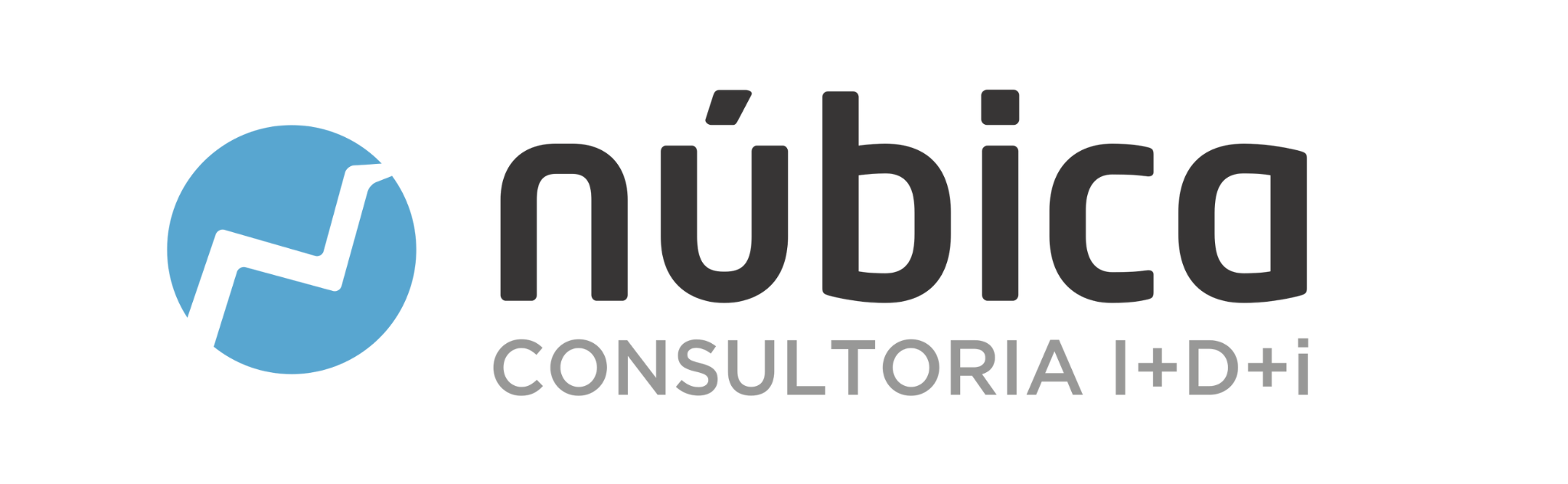 Logotipo de Núbica con círculo azul, marca , promoviendo