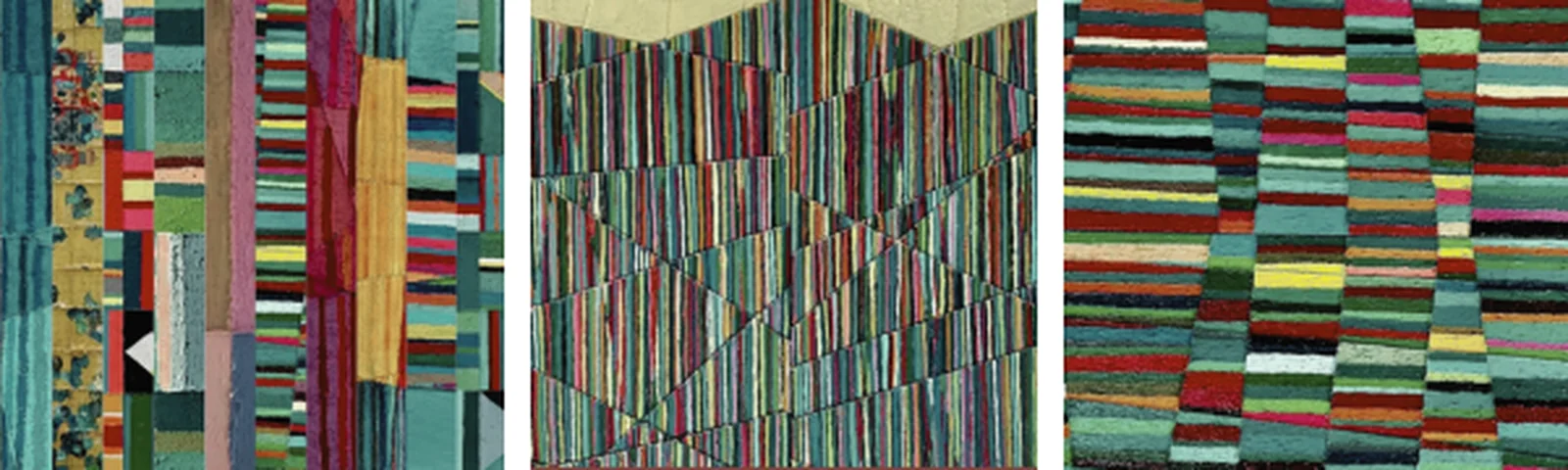 Obras de la serie Banderas del artista Gonzalo Peral en una exposición solidaria a beneficio de la Fundación porqueViven en Madrid