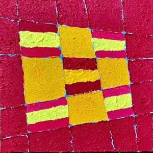 Obra Bandera 23 de Gonzalo Peral, tecnica mixta acrilico y arena