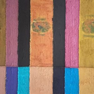 Obra Bandera 3 de Gonzalo Peral, tecnica mixta acrilico y arena