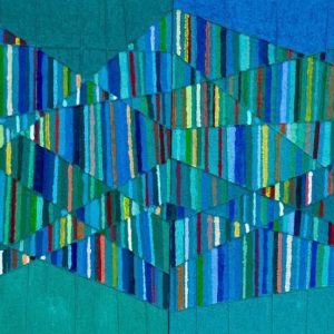 Obra Bandera 33 de Gonzalo Peral, tecnica mixta acrilico y arena