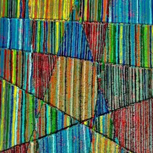 Obra Bandera 37 de Gonzalo Peral, tecnica mixta acrilico y arena