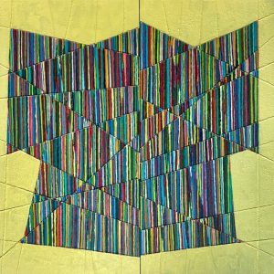 Obra Bandera 38 de Gonzalo Peral, tecnica mixta acrilico y arena