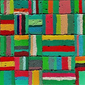 Obra Bandera 8 de Gonzalo Peral, tecnica mixta acrilico y arena